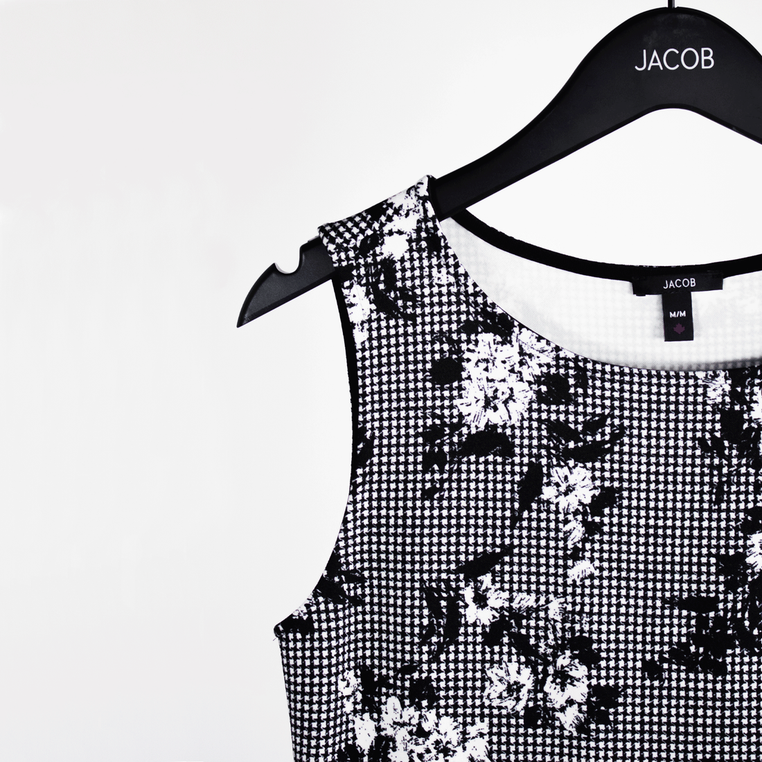 Print dress black & white